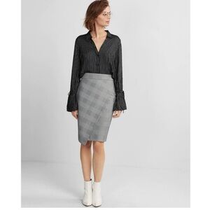 Express Faux Wrap Asymmetrical Pencil Skirt Preppy Office Wear Womens Size 6